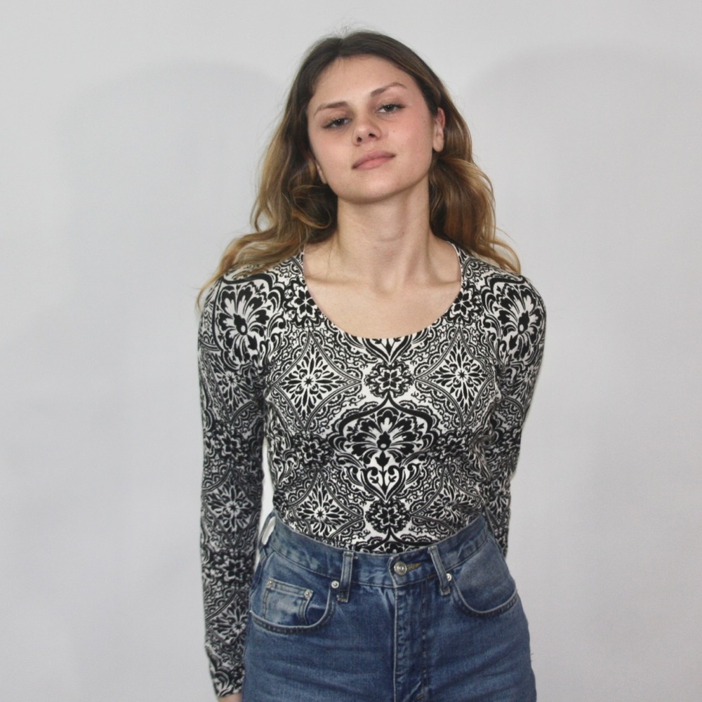 Patterned Long-sleeve Sweater